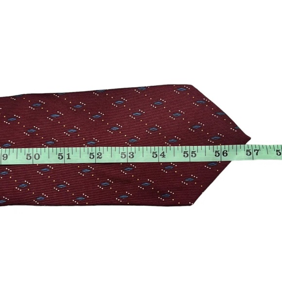 Nautica Mens Tie Silk Geometry Red Classic Designer 57” X 4” - Picture 6 of 6